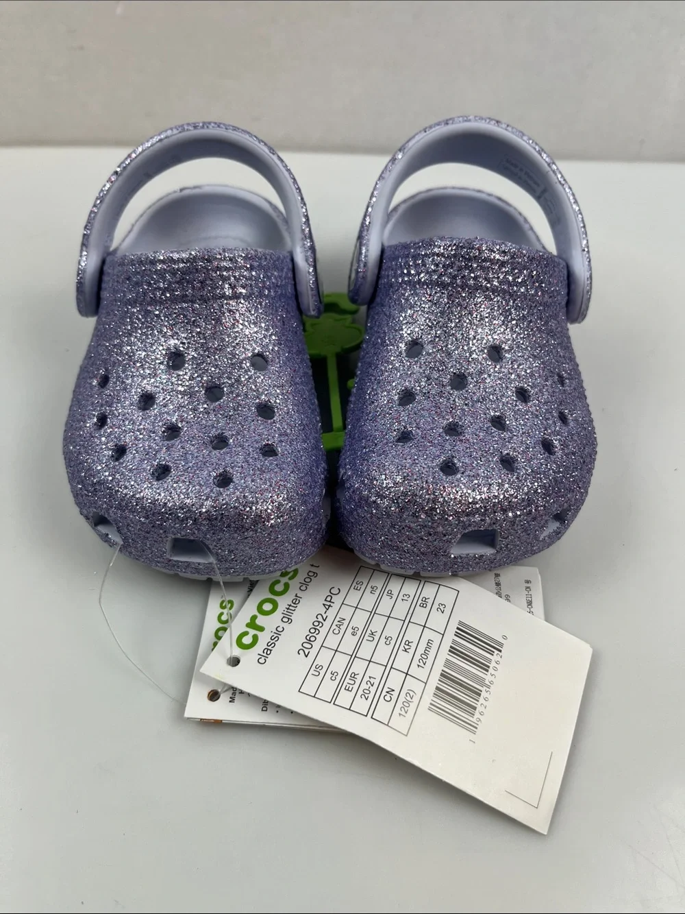 Crocs Classic Glitter Clog Purple Baby Size C5